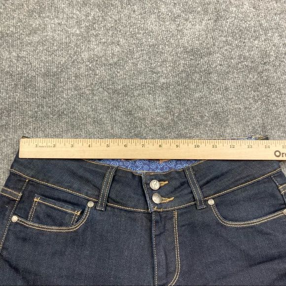 PAIGE Blue Boot Cut Jeans with Medium-Dark Wash - Picture 5 of 9